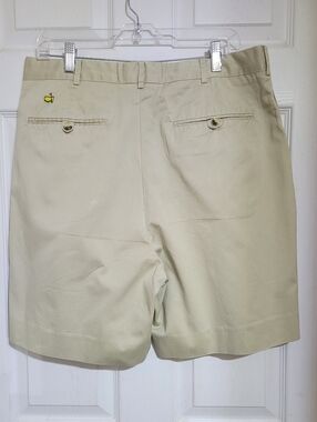 MASTERS COLLECTION FLAT FRONT KHAKI PLEATED SHORTS MEN'S SIZE 34